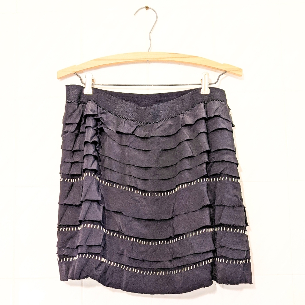 BCBGMaxAzria Black Sequined Mini Skirt size M